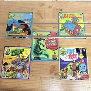 Vintage Peter Pan Sesame Street Puff 45 RPM Kids Record Lot
